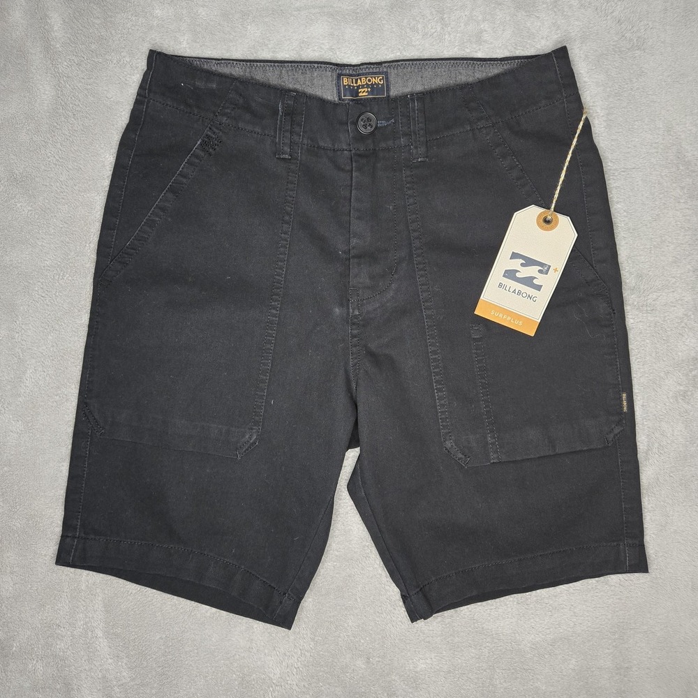 Billabong Westpoint Chino Shorts Mens 28 Black Canvas Surfplus Casual 8" Inseam